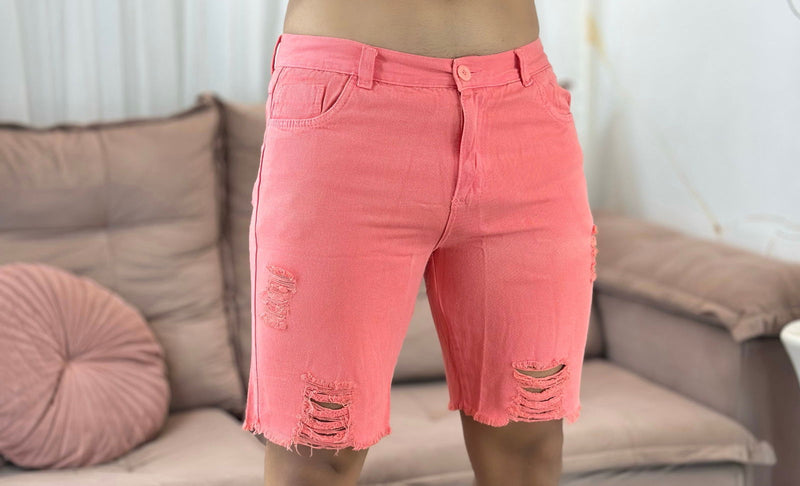 Bermuda Jeans Destroyed Detonada - Bs Multimarcas