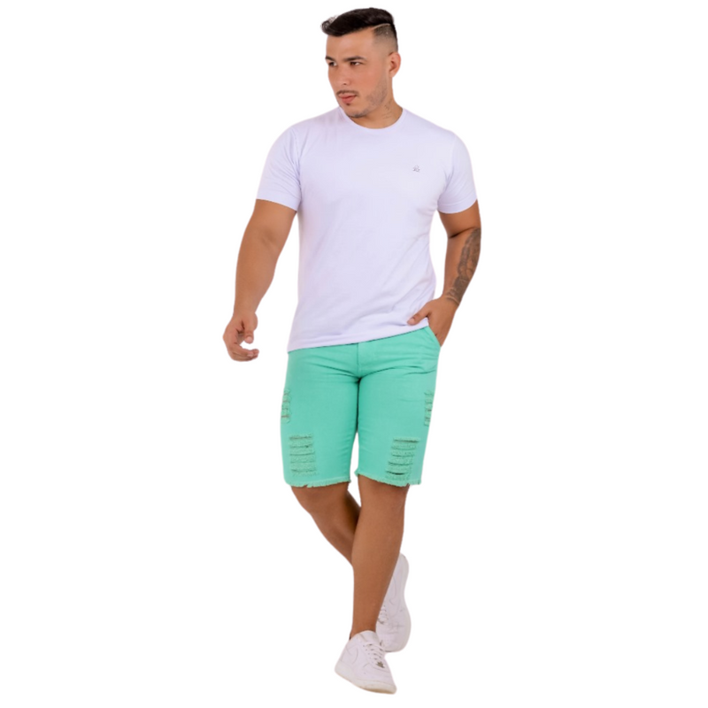 Bermuda Jeans Masculina Destroyed - Bs Multimarcas