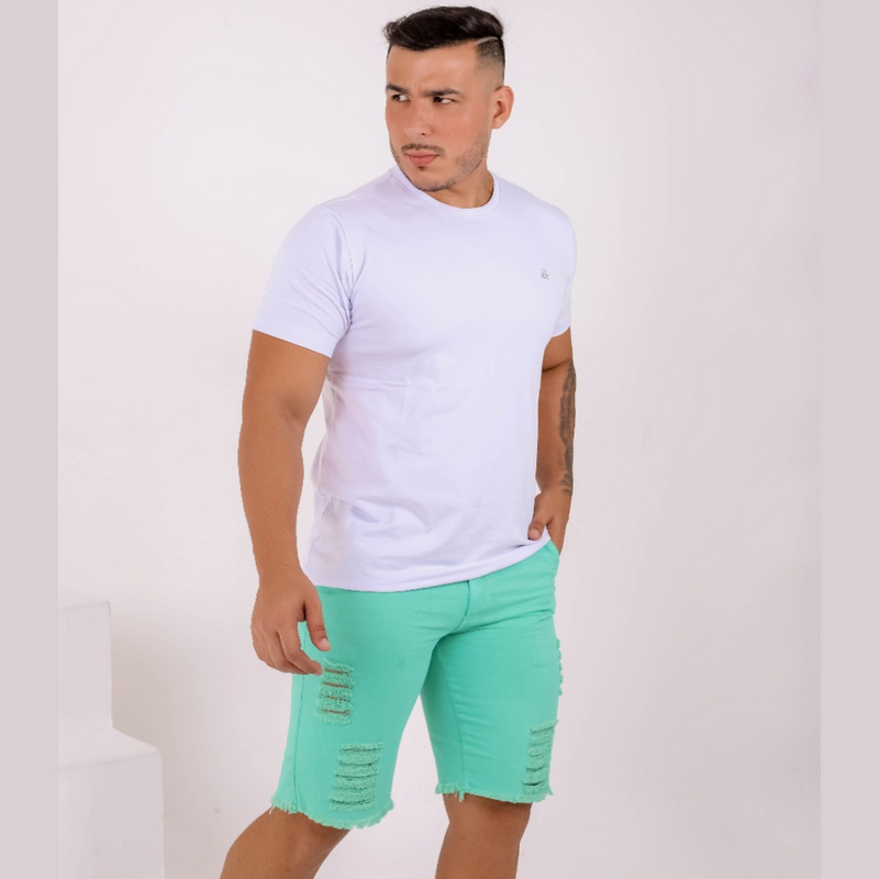 Bermuda Jeans Masculina Destroyed - Bs Multimarcas