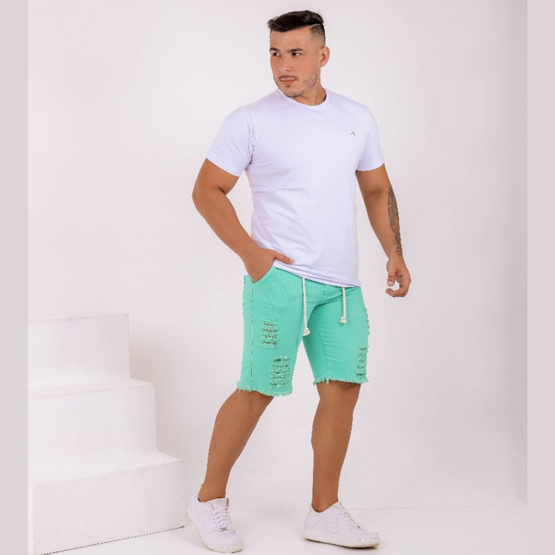 Bermuda Jeans Masculina Destroyed - Bs Multimarcas