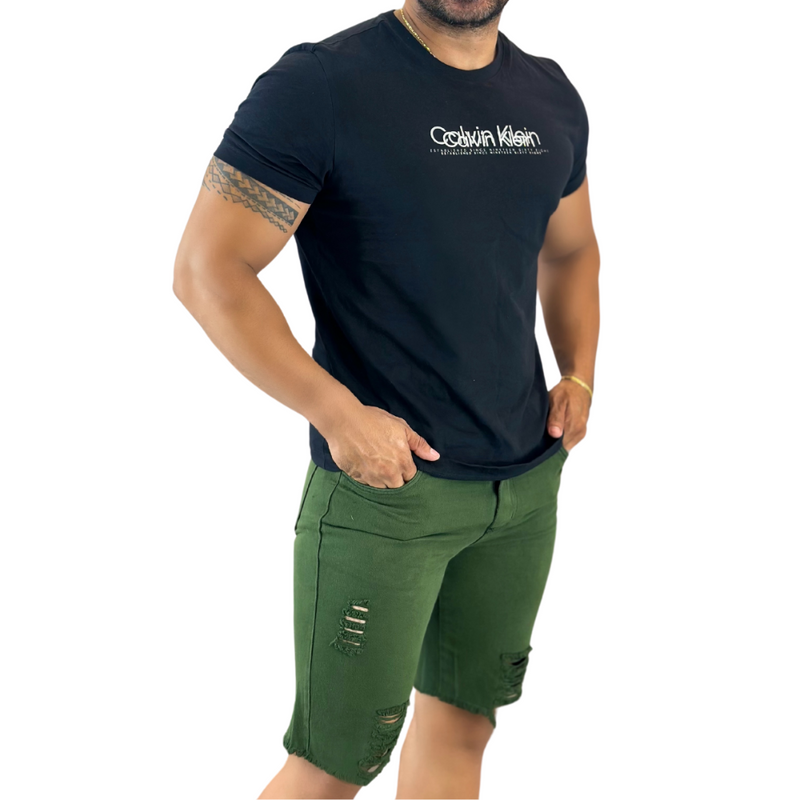Bermuda Jeans Masculina Destroyed Detonada - Bs Multimarcas