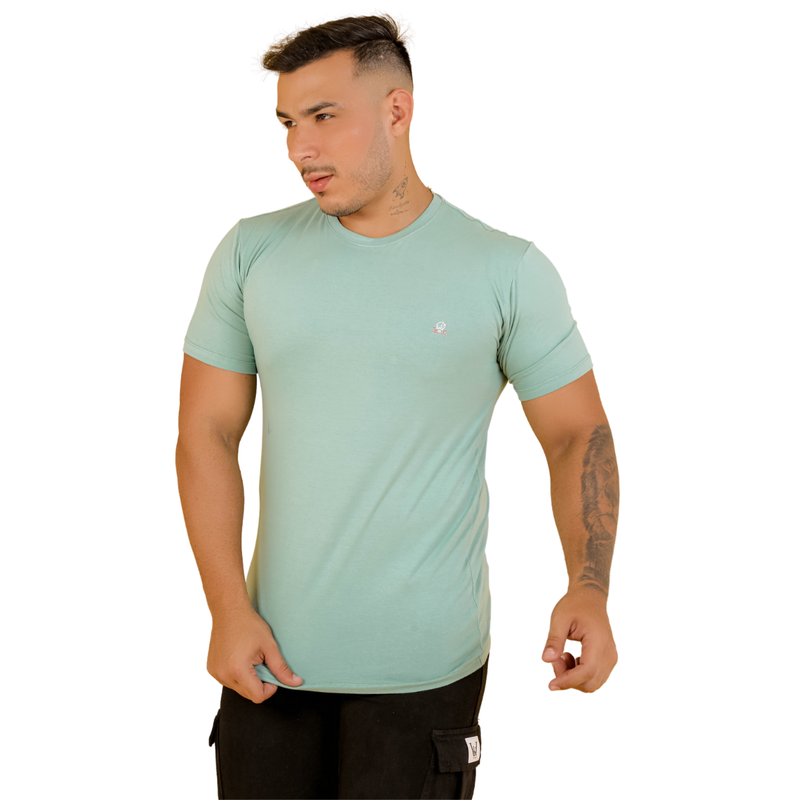 Camiseta Masculina Básica Slim Premium Azul - Bs Multimarcas