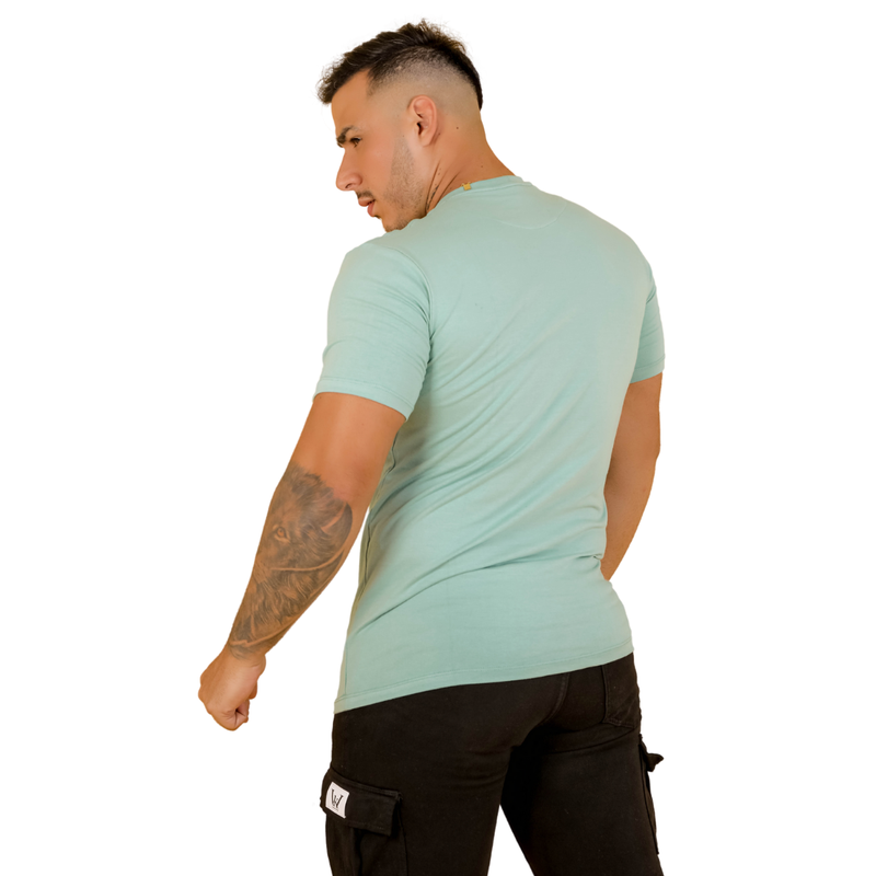 Camiseta Masculina Básica Slim Premium Azul - Bs Multimarcas