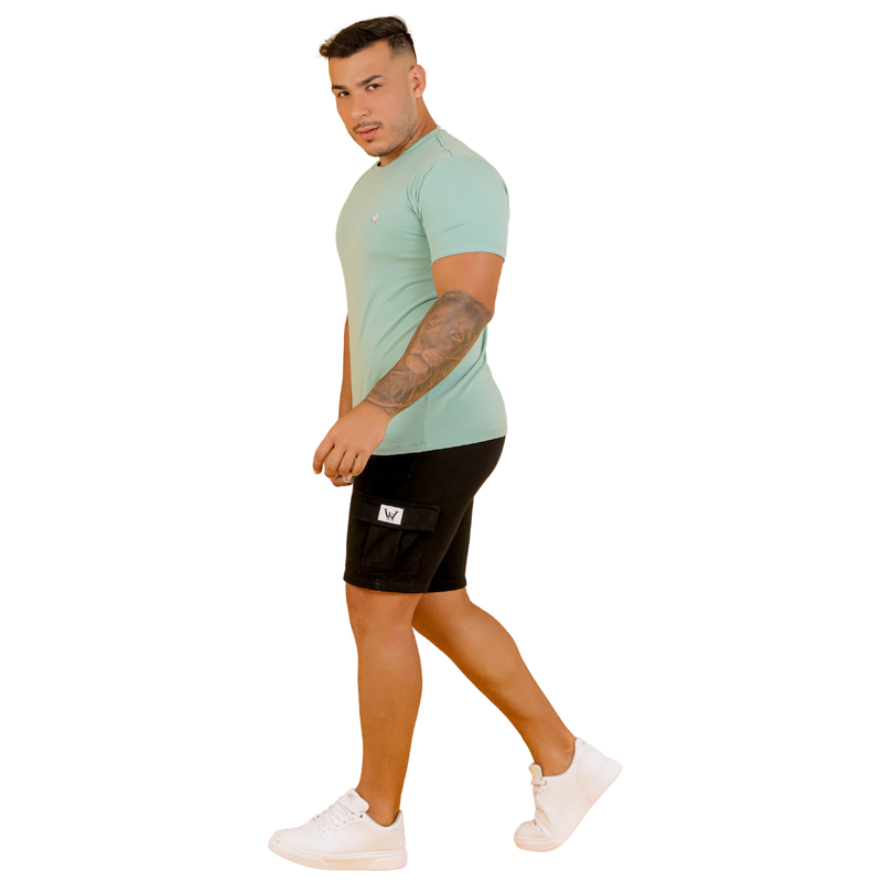Camiseta Masculina Básica Slim Premium Azul - Bs Multimarcas