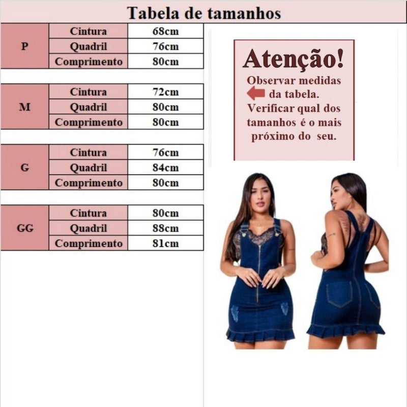 Jardineira Jeans Feminino Midi - Bs Multimarcas