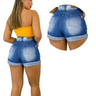 Short Feminino Jeans Cintura Alta e Levanta Bumbum - Bs Multimarcas
