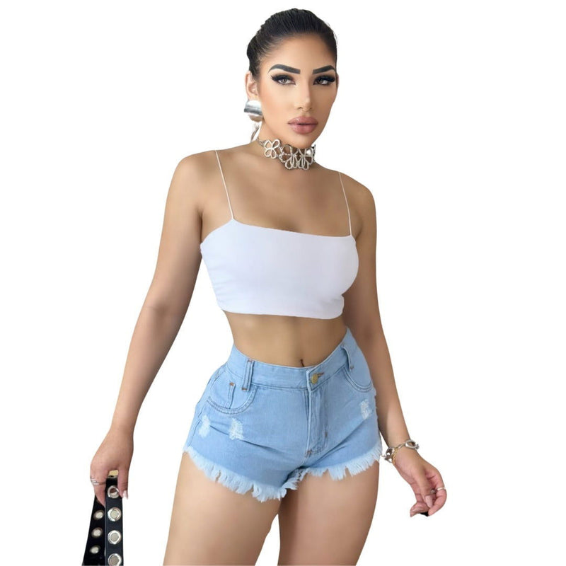 Short Jeans Blogueira Cintura Alta e Levanta Bumbum - Bs Multimarcas