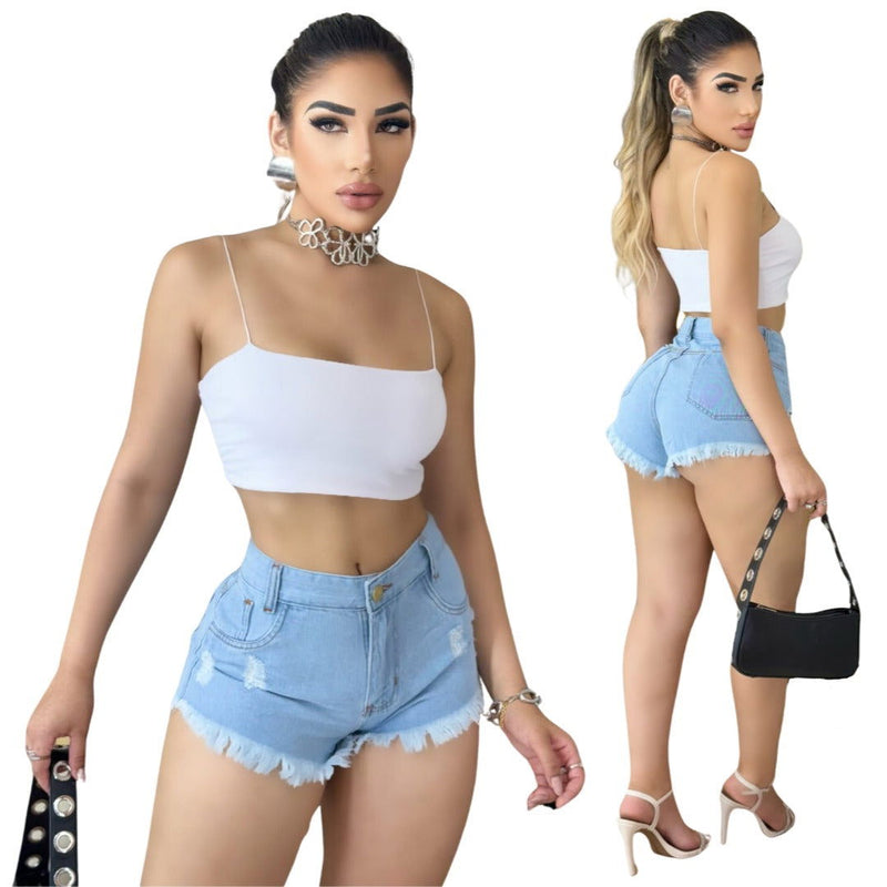 Short Jeans Blogueira Cintura Alta e Levanta Bumbum - Bs Multimarcas