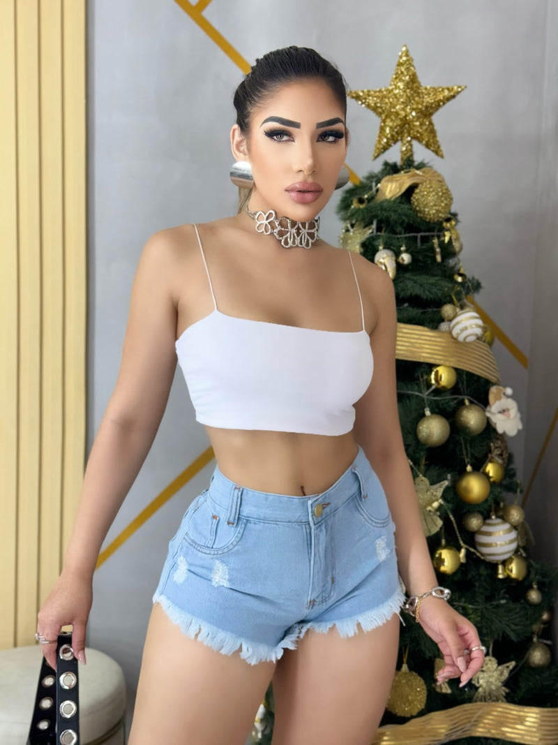 Short Jeans Blogueira Cintura Alta e Levanta Bumbum - Bs Multimarcas