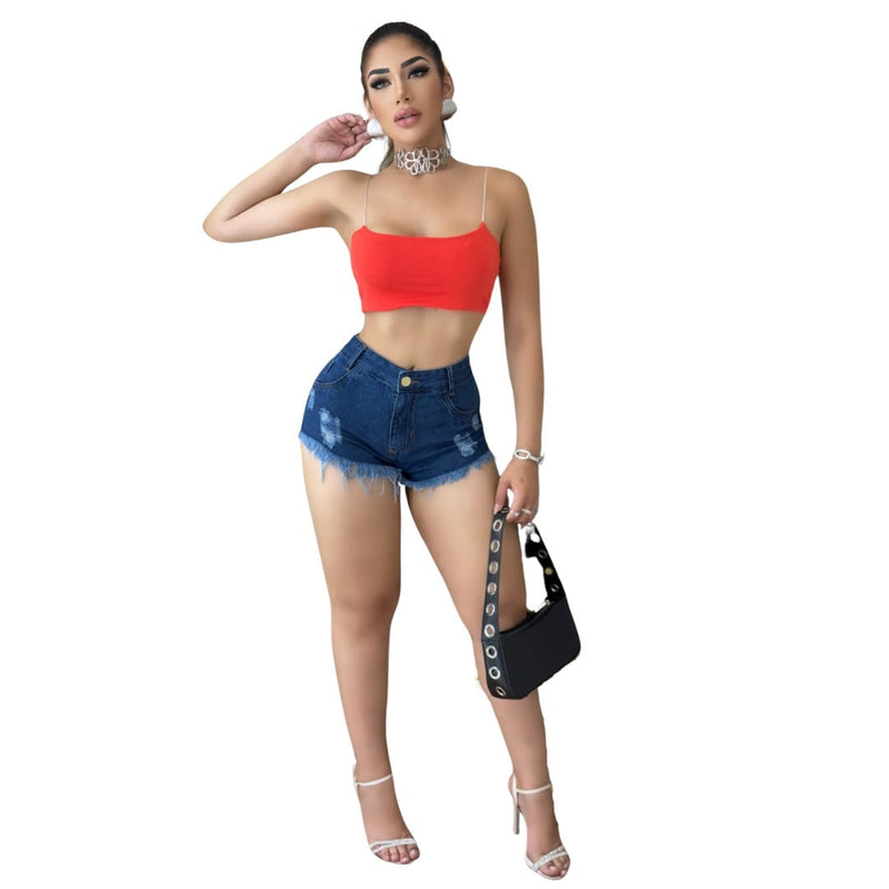 Short Jeans Blogueira Feminino Cintura Alta e Levanta Bumbum - Bs Multimarcas