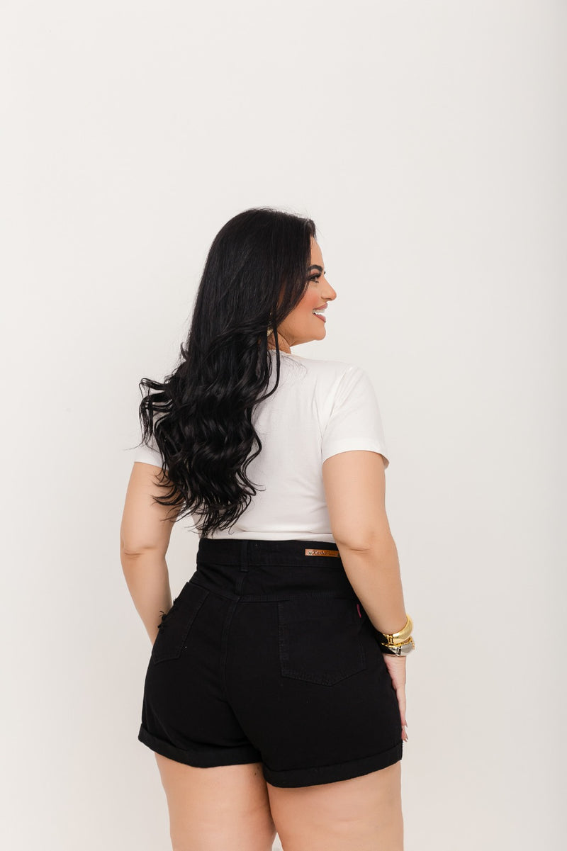 Short Jeans Plus Size Cintura Alta
